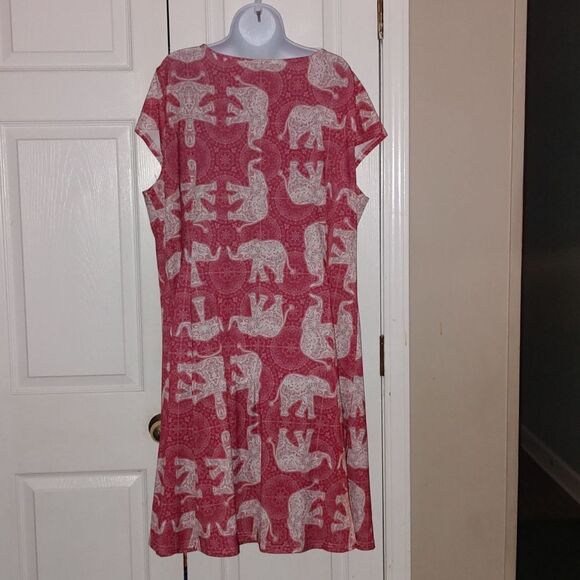 Lily by Firmiana Elephant Batik Print Fit and Flare Dress NWOT - Picture 4 of 7